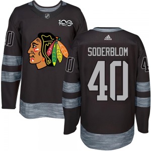 Arvid Soderblom Chicago Blackhawks Authentic 1917-2017 100th Anniversary Jersey (Black)