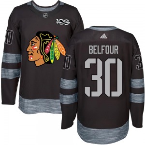 ED Belfour Chicago Blackhawks Youth Authentic 1917-2017 100th Anniversary Jersey (Black)