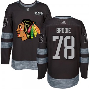 TJ Brodie Chicago Blackhawks Youth Authentic 1917-2017 100th Anniversary Jersey (Black)