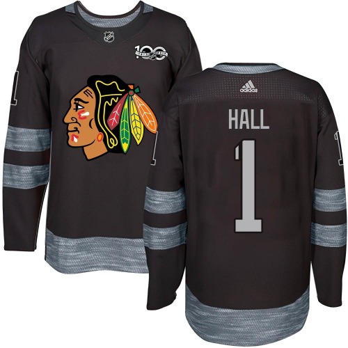 Glenn Hall Chicago Blackhawks Youth Authentic 1917-2017 100th Anniversary Jersey (Black)
