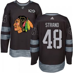 Austin Strand Chicago Blackhawks Youth Authentic 1917-2017 100th Anniversary Jersey (Black)