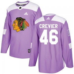Louis Crevier Chicago Blackhawks Adidas Authentic Fights Cancer Practice Jersey (Purple)