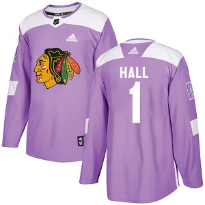 Glenn Hall Chicago Blackhawks Adidas Authentic Fights Cancer Practice Jersey (Purple)