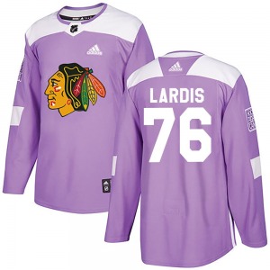 Nick Lardis Chicago Blackhawks Adidas Authentic Fights Cancer Practice Jersey (Purple)
