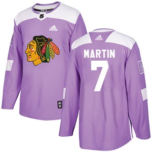 Pit Martin Chicago Blackhawks Adidas Authentic Fights Cancer Practice Jersey (Purple)