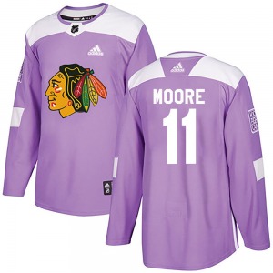 Oliver Moore Chicago Blackhawks Adidas Authentic Fights Cancer Practice Jersey (Purple)