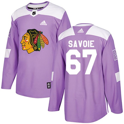 Samuel Savoie Chicago Blackhawks Adidas Authentic Fights Cancer Practice Jersey (Purple)