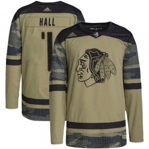 Glenn Hall Chicago Blackhawks Adidas Authentic Military Appreciation Practice Jersey (Camo)