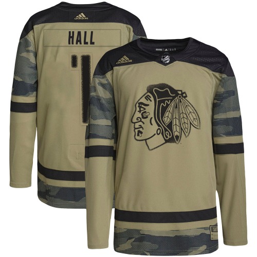 Glenn Hall Chicago Blackhawks Adidas Authentic Military Appreciation Practice Jersey (Camo)