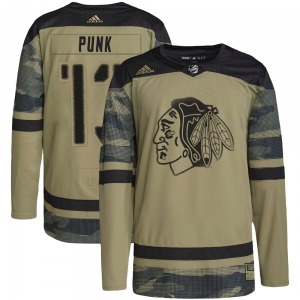 CM Punk Chicago Blackhawks Adidas Authentic Military Appreciation Practice Jersey (Camo)