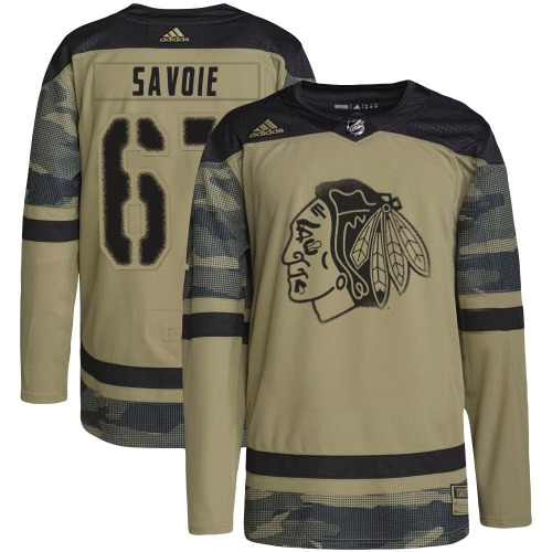Samuel Savoie Chicago Blackhawks Adidas Authentic Military Appreciation Practice Jersey (Camo)