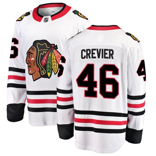 Louis Crevier Chicago Blackhawks Fanatics Branded Youth Breakaway Away Jersey (White)