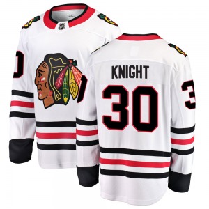 Spencer Knight Chicago Blackhawks Fanatics Branded Youth Breakaway Away Jersey (White)