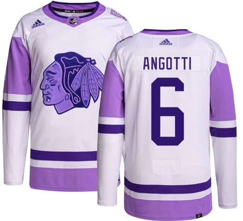 Lou Angotti Chicago Blackhawks Adidas Youth Authentic Hockey Fights Cancer Jersey