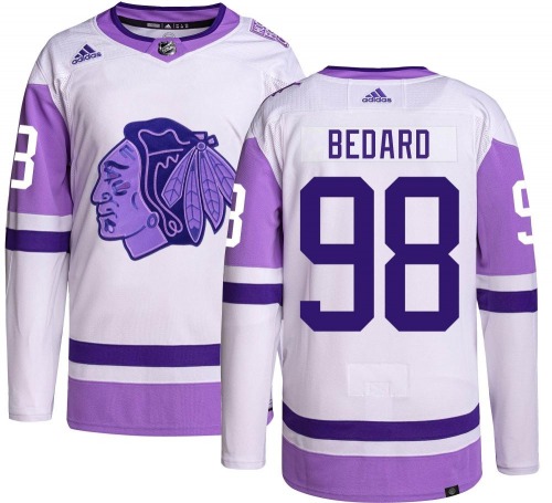 Connor Bedard Chicago Blackhawks Adidas Youth Authentic Hockey Fights Cancer Jersey