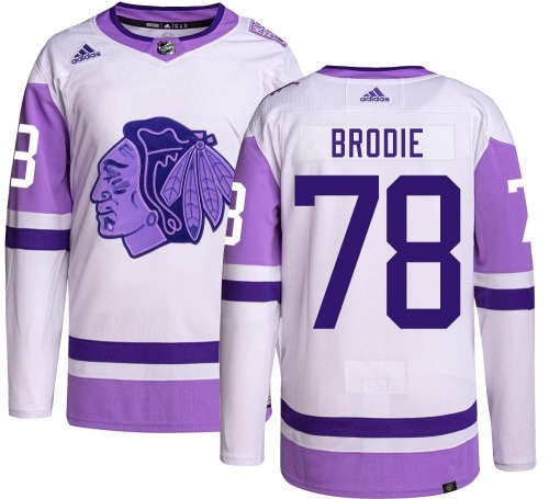 TJ Brodie Chicago Blackhawks Adidas Youth Authentic Hockey Fights Cancer Jersey