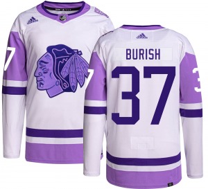 Adam Burish Chicago Blackhawks Adidas Youth Authentic Hockey Fights Cancer Jersey