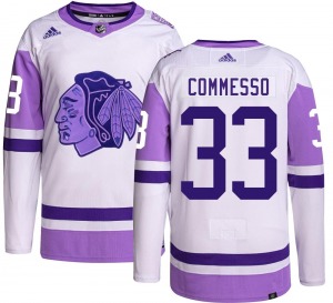 Drew Commesso Chicago Blackhawks Adidas Youth Authentic Hockey Fights Cancer Jersey