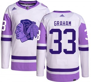 Dirk Graham Chicago Blackhawks Adidas Youth Authentic Hockey Fights Cancer Jersey