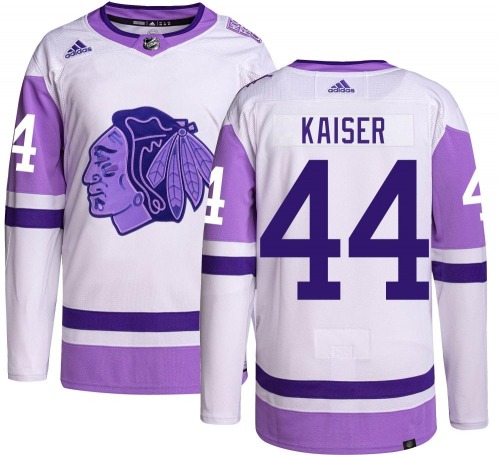 Wyatt Kaiser Chicago Blackhawks Adidas Youth Authentic Hockey Fights Cancer Jersey