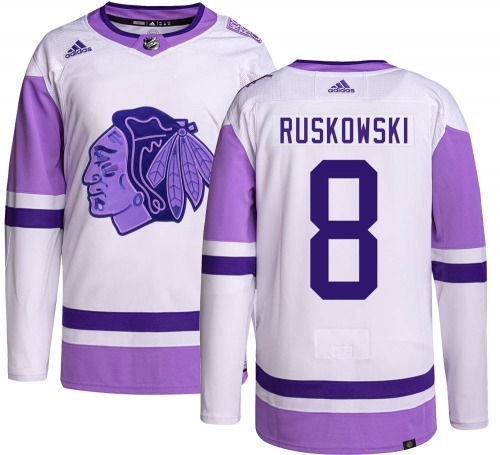 Terry Ruskowski Chicago Blackhawks Adidas Youth Authentic Hockey Fights Cancer Jersey