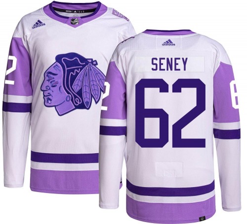 Brett Seney Chicago Blackhawks Adidas Youth Authentic Hockey Fights Cancer Jersey