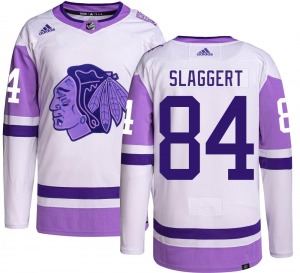 Landon Slaggert Chicago Blackhawks Adidas Youth Authentic Hockey Fights Cancer Jersey