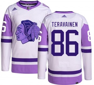 Teuvo Teravainen Chicago Blackhawks Adidas Youth Authentic Hockey Fights Cancer Jersey
