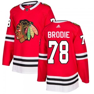 TJ Brodie Chicago Blackhawks Adidas Youth Authentic Home Jersey (Red)