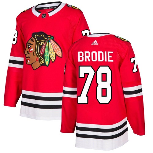 TJ Brodie Chicago Blackhawks Adidas Youth Authentic Home Jersey (Red)
