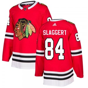 Landon Slaggert Chicago Blackhawks Adidas Youth Authentic Home Jersey (Red)